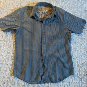 Vintage Reef Men's Casual Striped Gray Shirt
